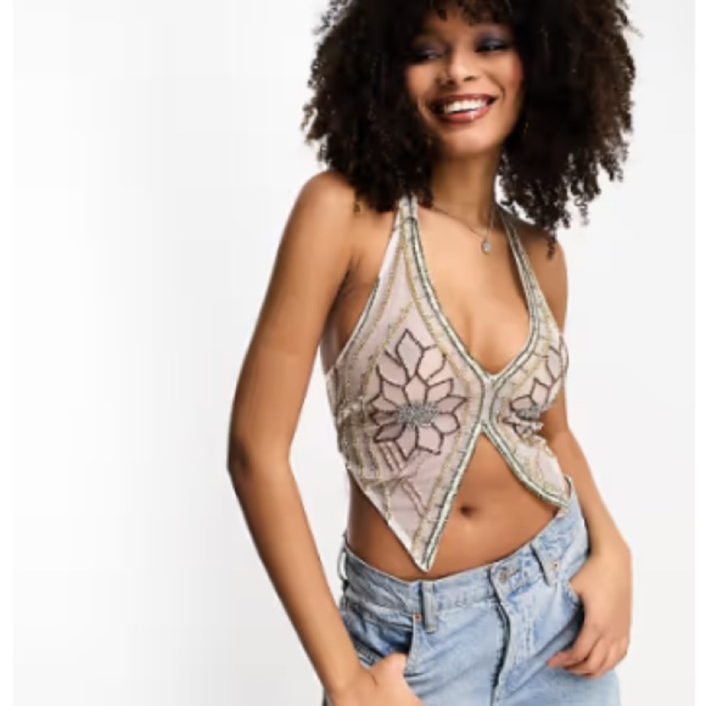 ASOS Beaded Halter Top